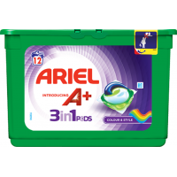 Гель-капсулы для стирки Ariel А+ 3в1 для цветного белья, 12 шт